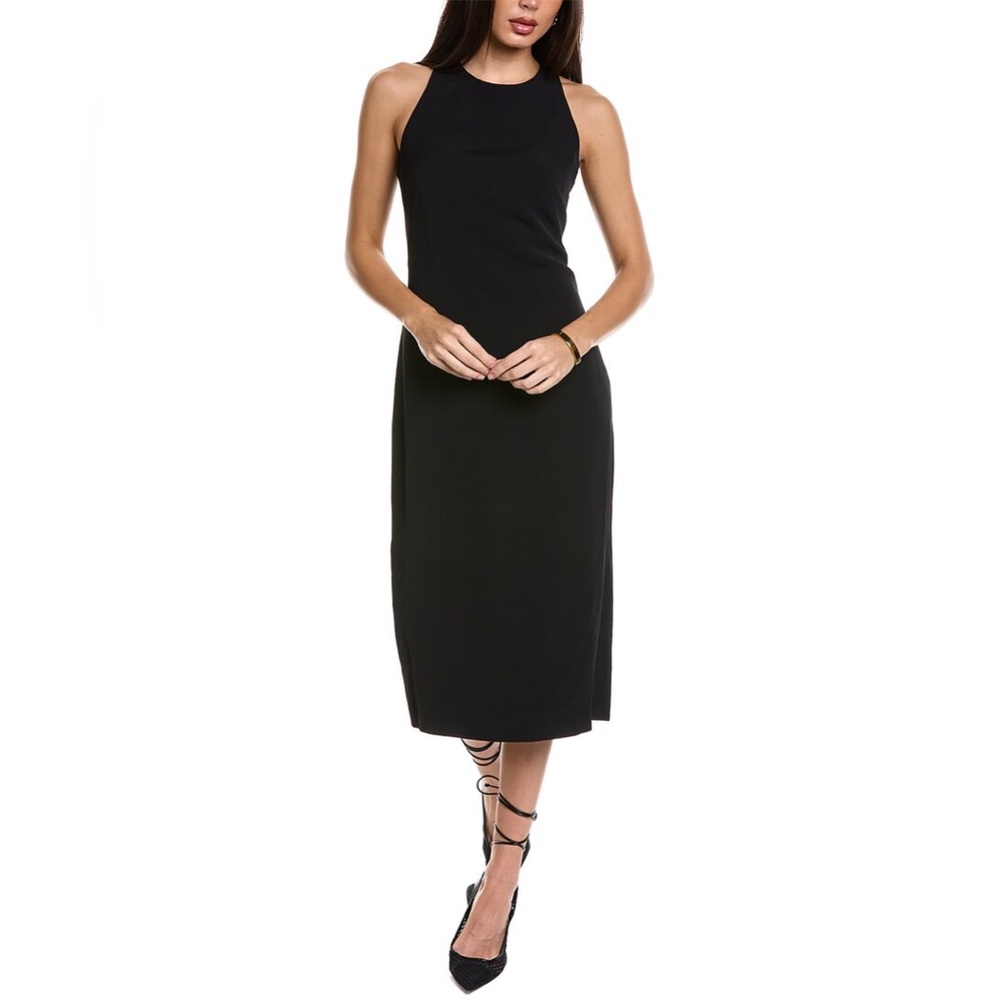 Theory Black Backless Cross-Strap Midi Dress - Picture 2 of 14